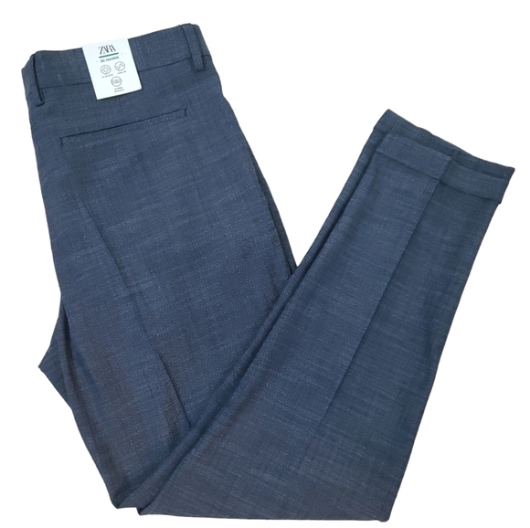 Zara~Men's Size 32 (35×29)~Gray Dress Pants Wrinkle Recovery, Relax Fit Stretch - Picture 10 of 14